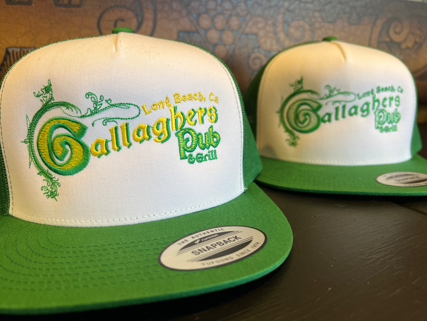 Gallagher's Pub Long Beach OG logo Snapback Trucker- Green/White/Green
