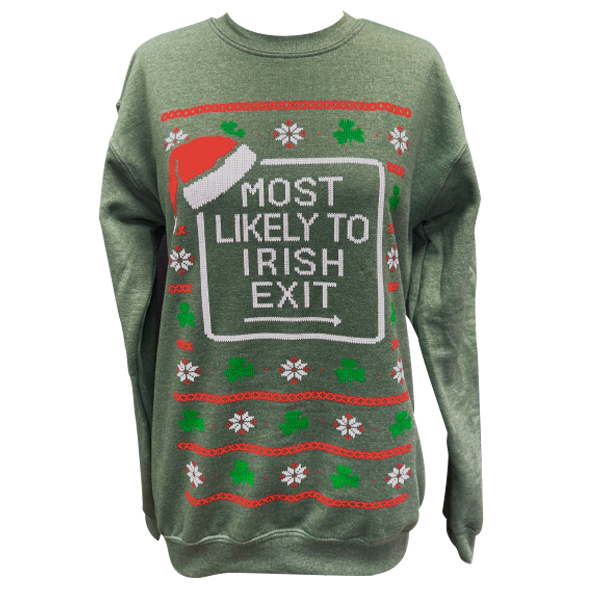 Gallagher's Pub Irish Exit Ugly Christmas Sweater